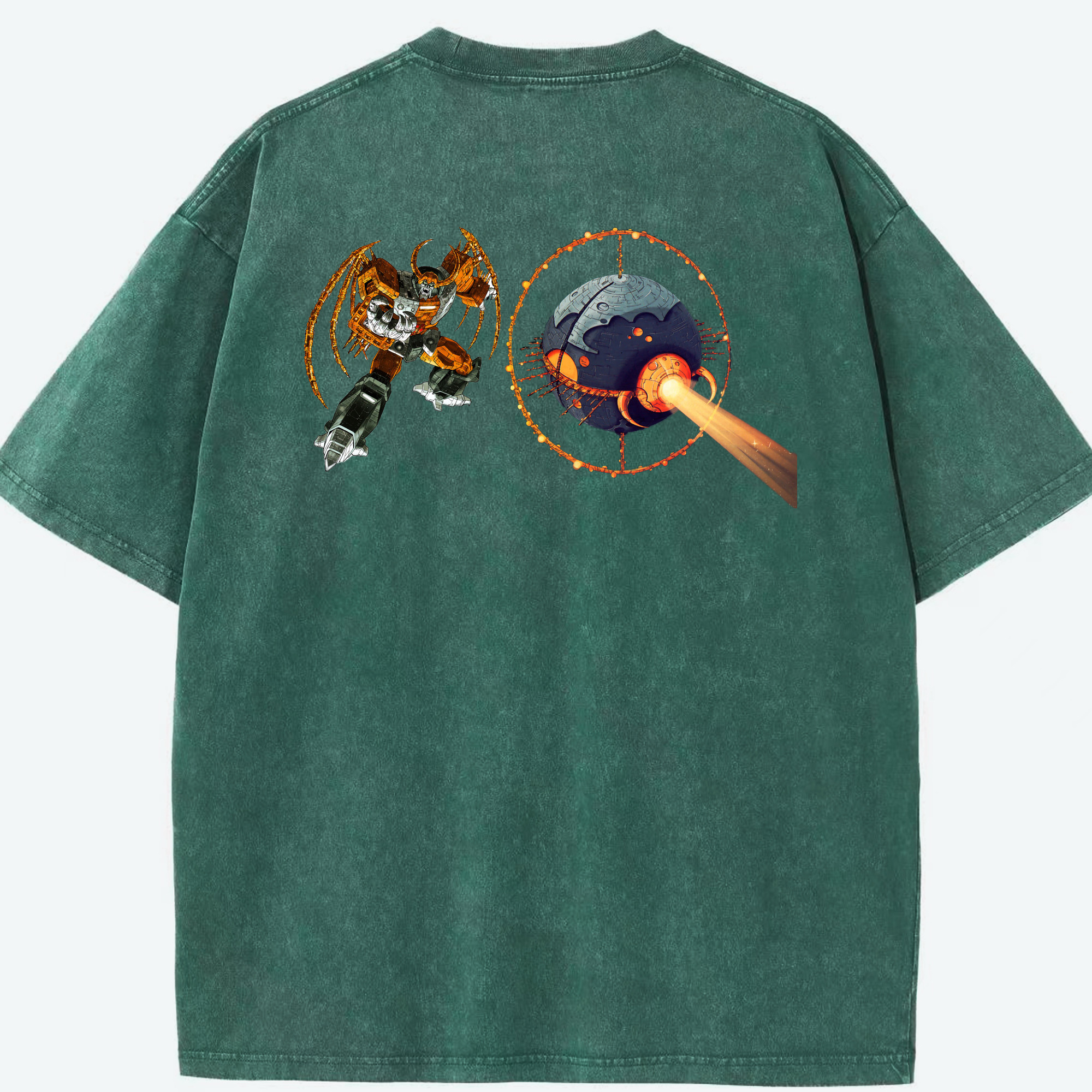 （画像用）  綿100% ヴィンテージ風 半袖Tシャツ（背面プリント）
